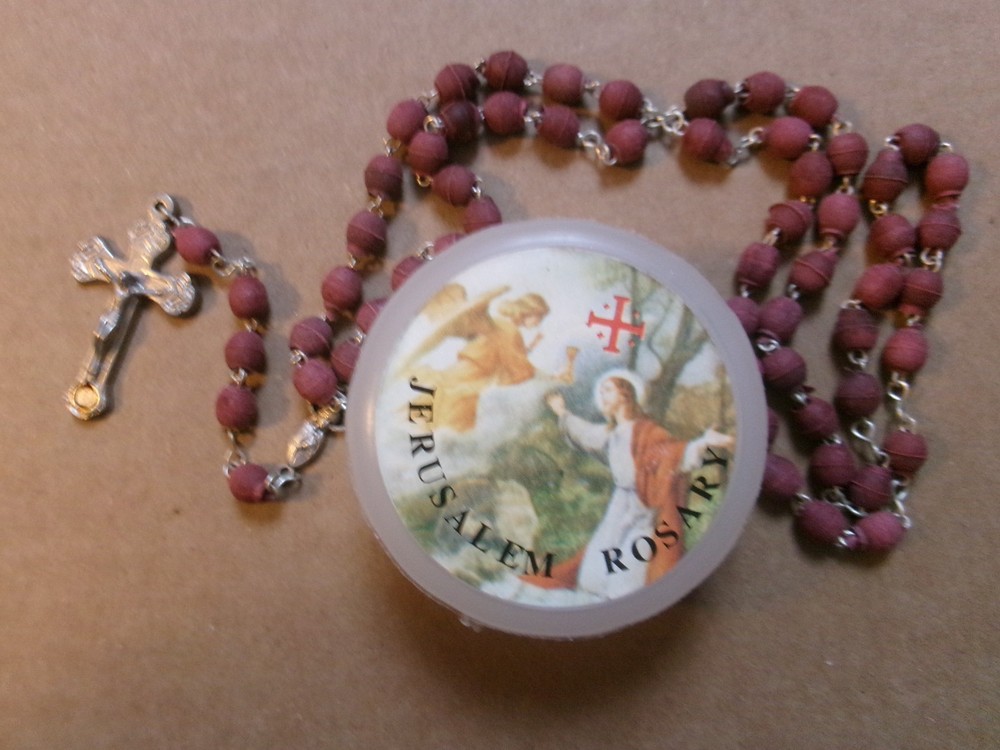 Terra Santa Jerusalem With Rose Scented Beads Rosary.