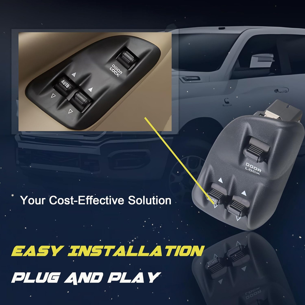56021912AB Master Power Window Switch & Bezel Assembly Compatible with Dodge Ram