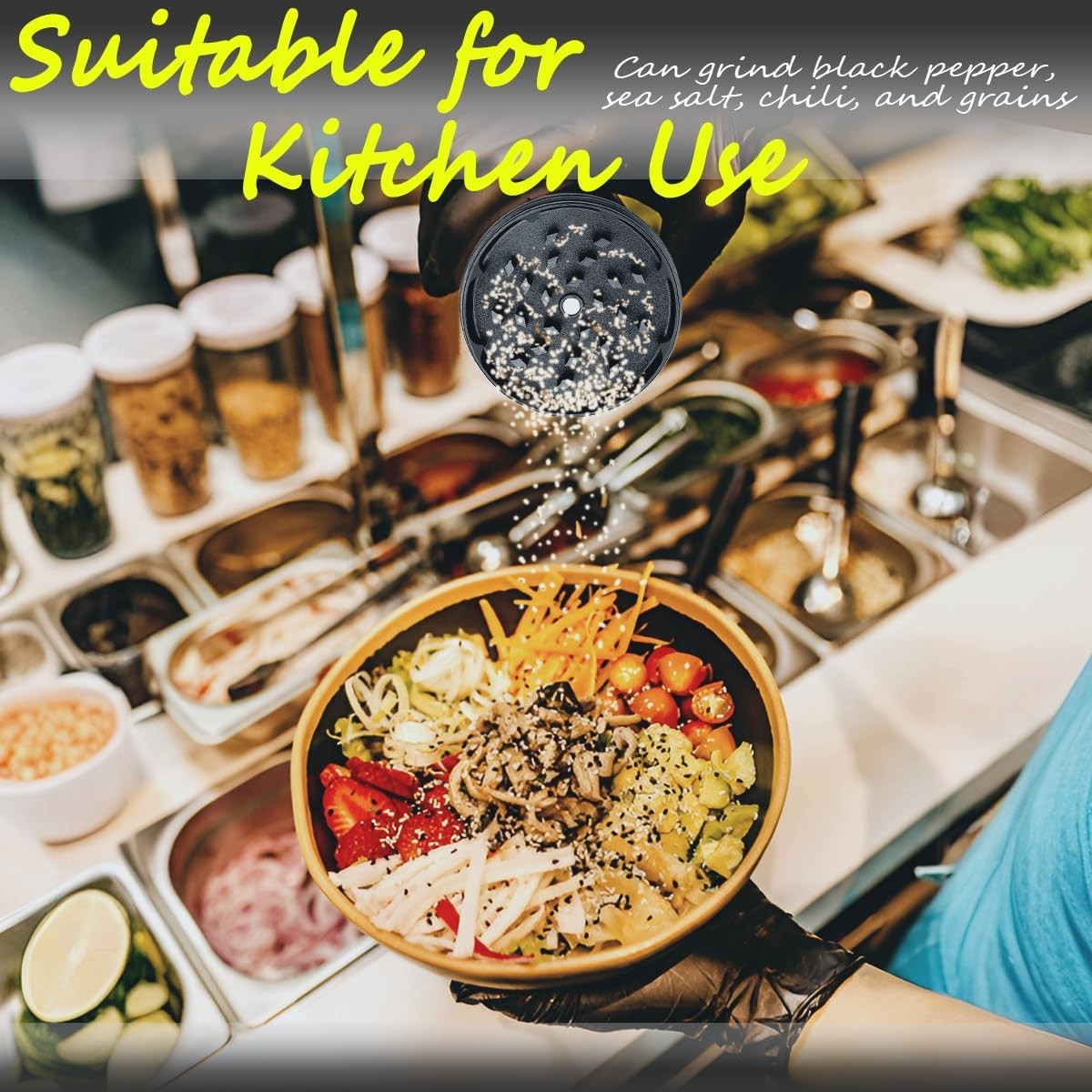 3 inches LARGE Portable Zinc Alloy Grinder Herb & Spice Tobacco Grinder 4 Layer