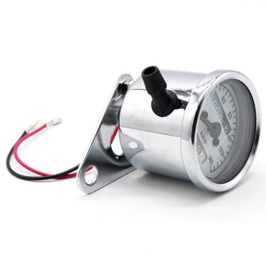 Universal Motorcycle Retro Speedometer LED Indicator Odometer 12V Speed Meter