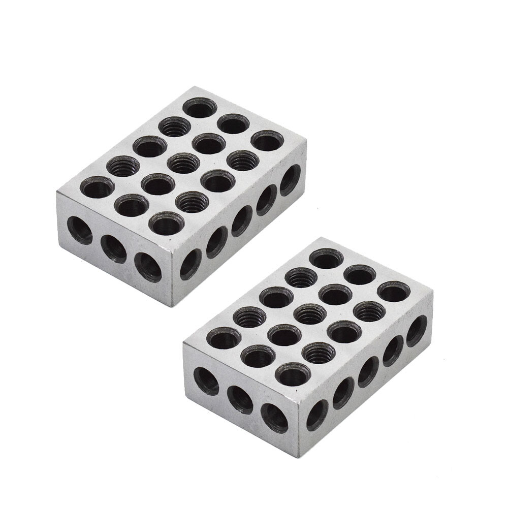 1 Pair 2-4-6 Blocks 23 Holes Matched Ultra Precision .0002" Machinist 246 Jig