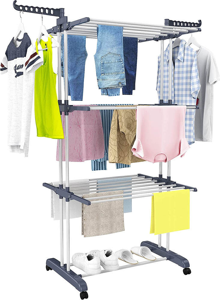 Drying Rack, Oversized 4-Tier(67.7" High) Foldable Stainless Steel Drying Rack C