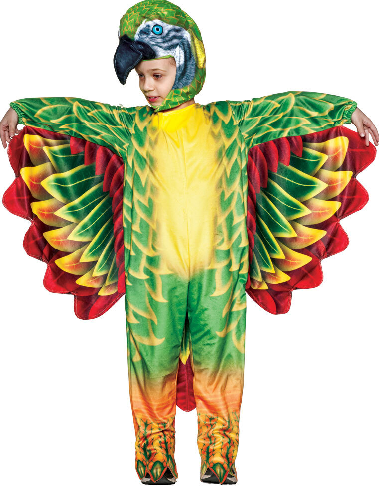 Toddler Green Parrot Printed Costume - Underwraps