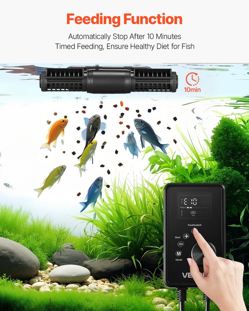 VEVOR Aquarium Wave Maker Adjustable Cross Flow Pump with Controller 25W1428 GPH