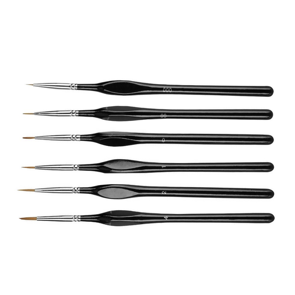 6Pcs Extra Fine EF Tip Details Paint Model Maker Painting Brush Pen Tool Set E