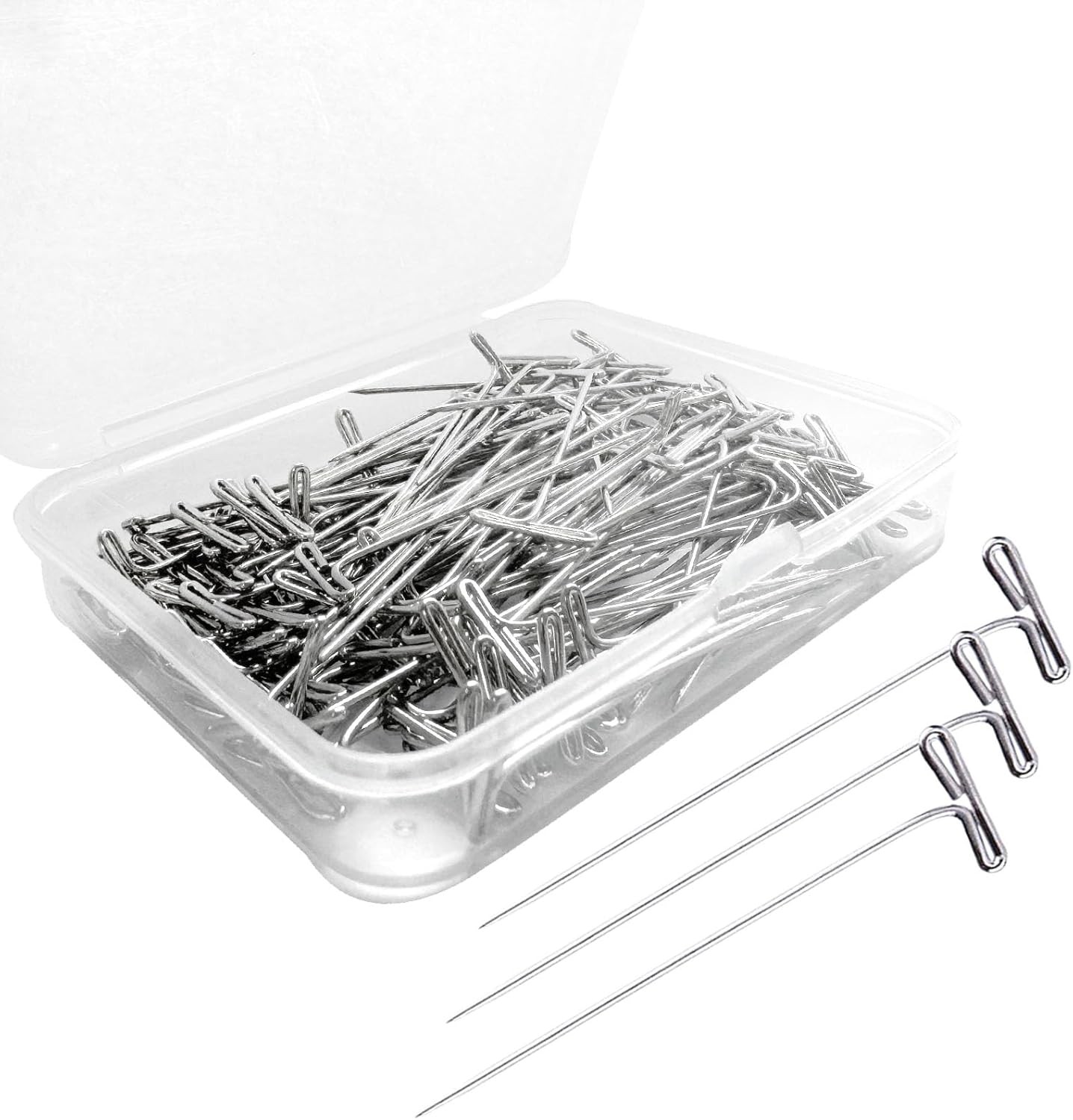 T Pins, 100Pack 1.5 inch Wig Pin, Stainless Steel T-pins for Blocking Knitting,