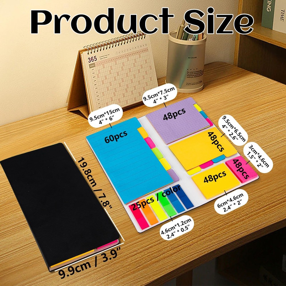 402 Sheets Sticky Notes Set,Multicolor Self-Stick Index Divider Memo,Adhesive...