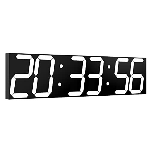 Digital Wall Clock, Oversize Led Digital Clock with Auto Dimmer, Huge White