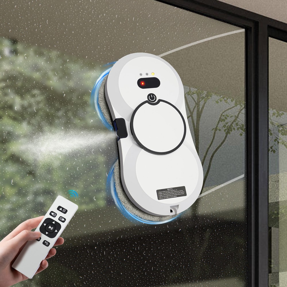Window Cleaning Robot, Smart Window Cleaner with Automatic Water Spray Remotes