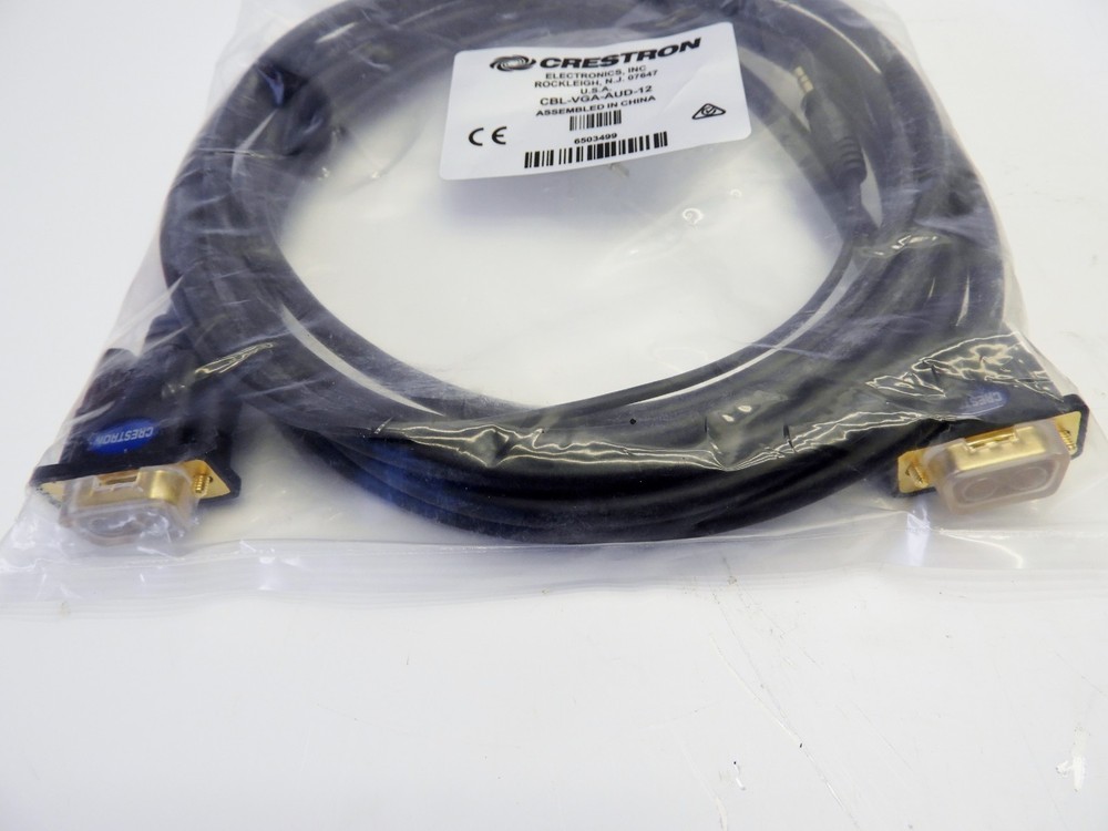 Crestron CBL-VGA-AUD-12 Certified Computer VGA Interface Cable w/Audio, 12 ft