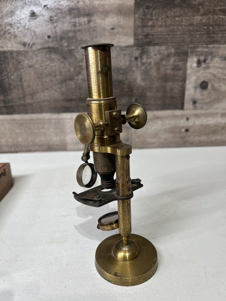 Antique Brass Mini Microscope - Seems To Be Fully Functional!