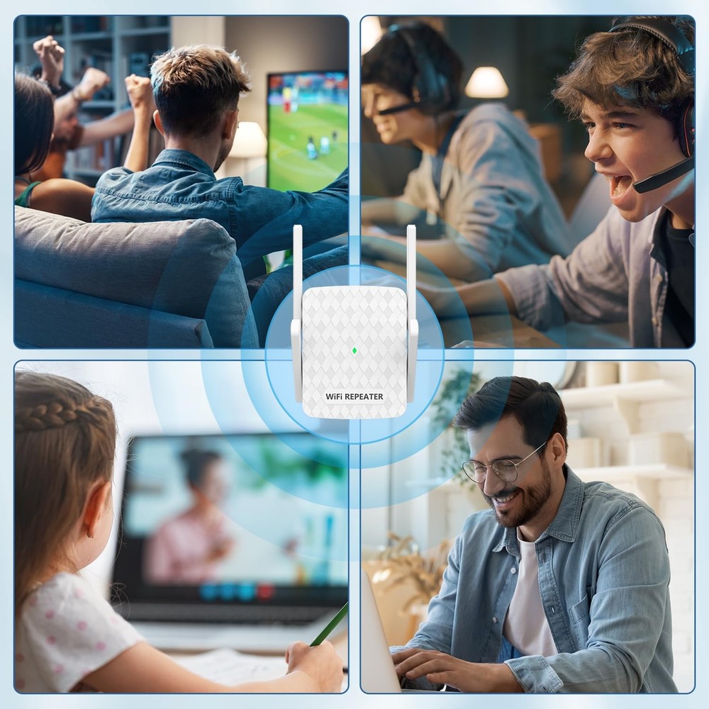 WiFi Extender Signal Booster, Internet Wireless Repeater for Home Coverage up to