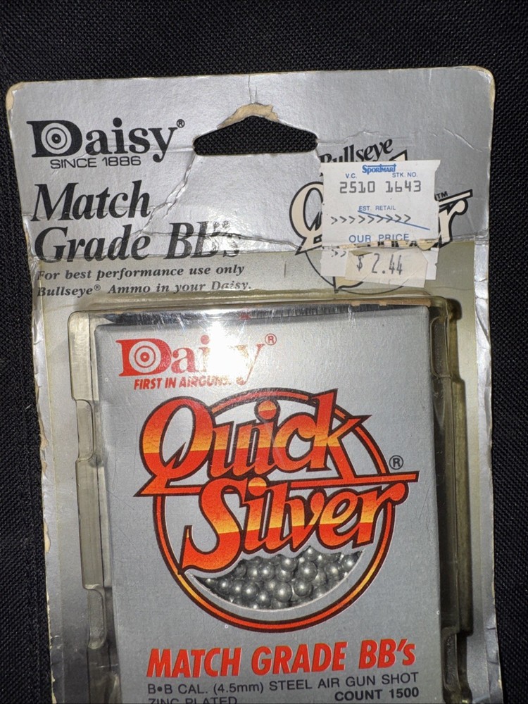 Daisy Quick Silver Match Grade BB’s ~ # 7541 ~ 1500 count BB cal 4.5mm ~ New