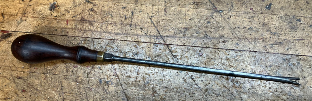 Long Vintage Split Tip Screwdriver Rosewood Handle