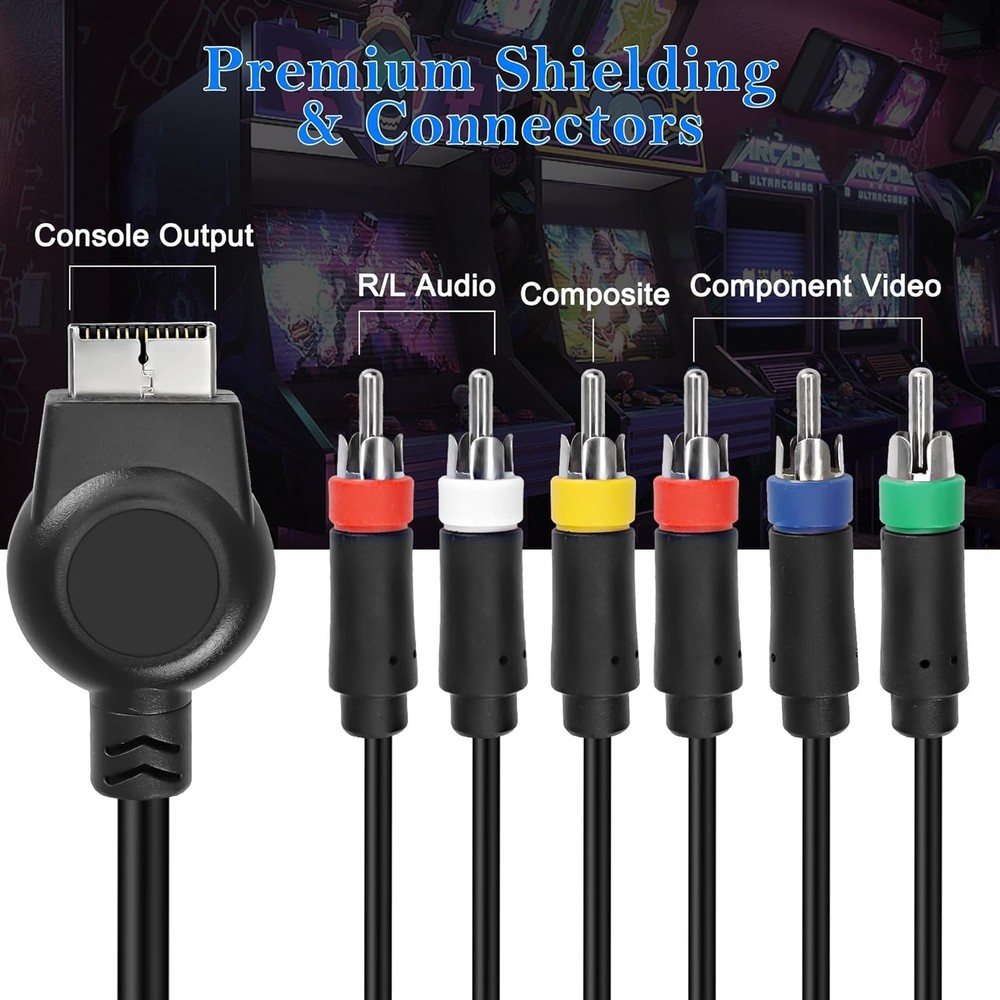 PS3 PS2 Component AV Cable,HD Audio Video Cable 5RCA YPbPr...