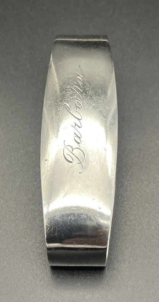 Watson Sterling Silver Napkin Ring Name Engraved “Barbara”