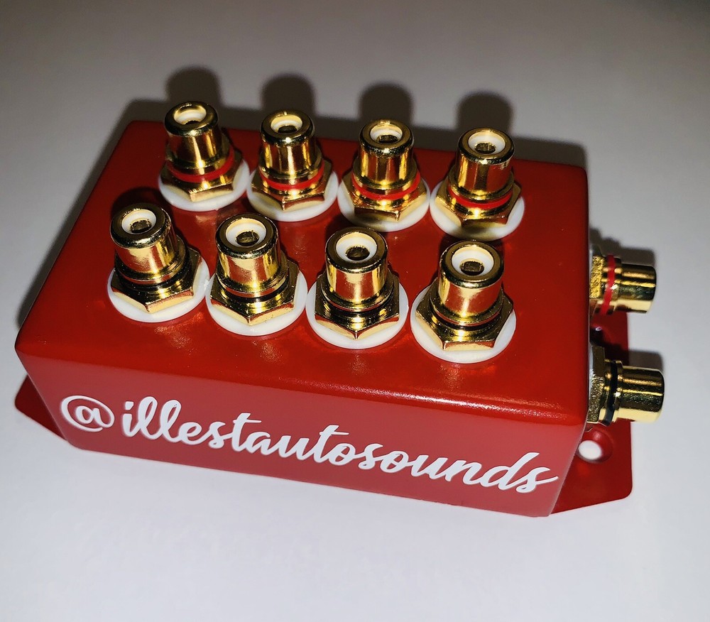 rca distribution block 1-4 rca splitter In Red