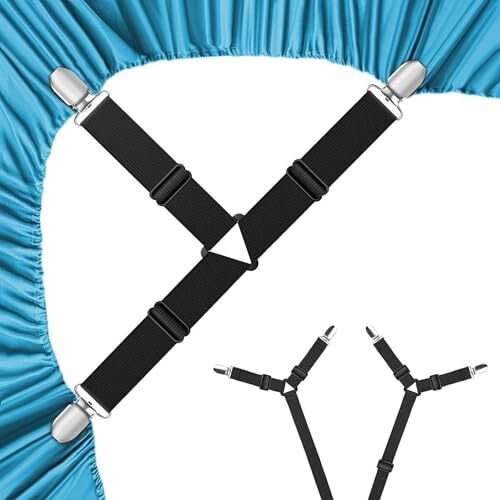 2 Pcs Elastic Adjustable Bed Sheet Holder Fitted Bed Sheet Straps for Corners