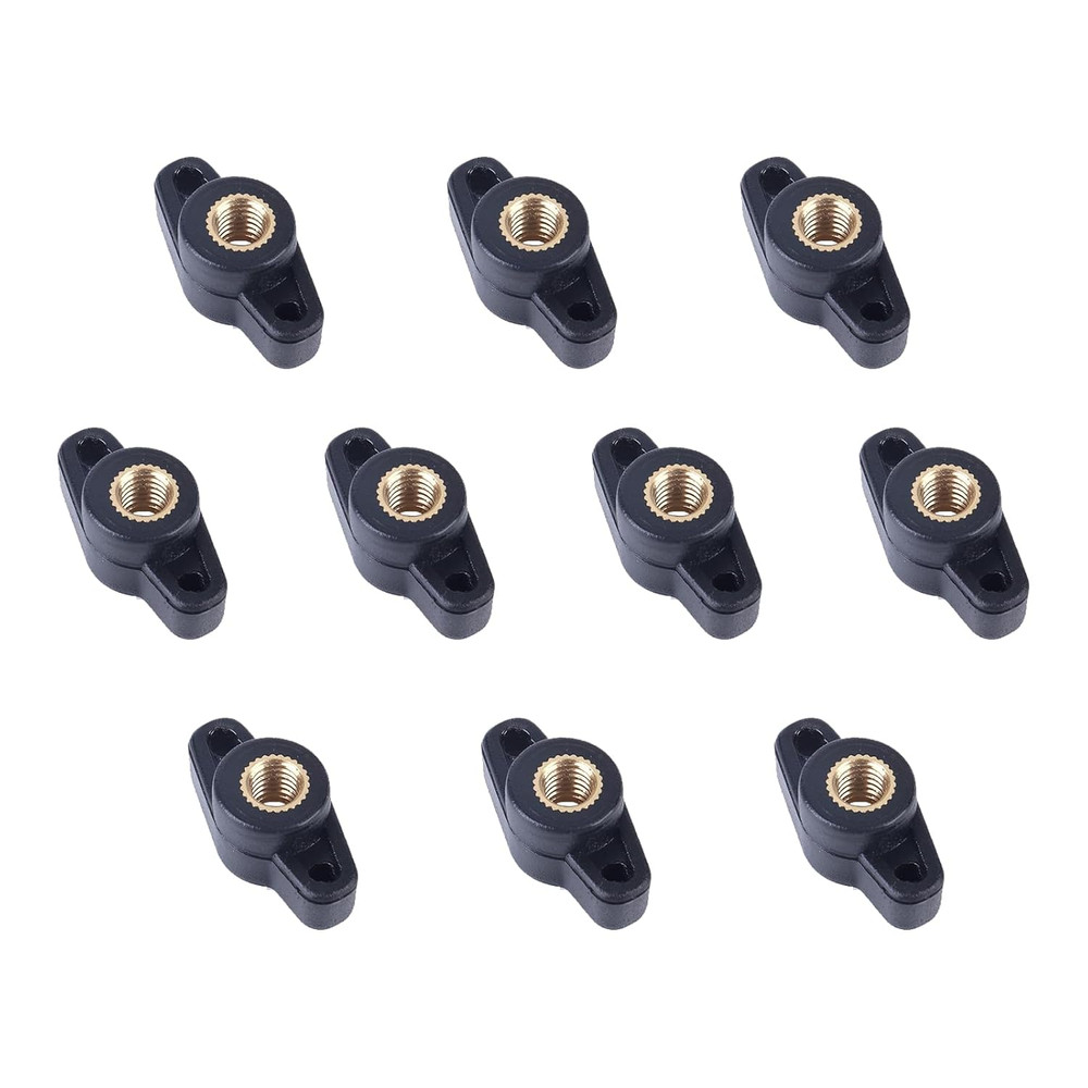 10PCS 1/4" Wing Knobs through Hole T Knobs Hand Screw Nut T-Plastic Handle Nut,T