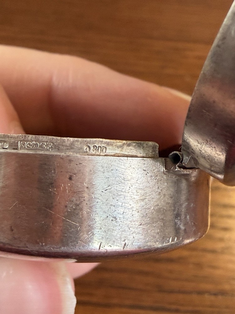 Antique 800 Silver Snuff Box - Well Marked
