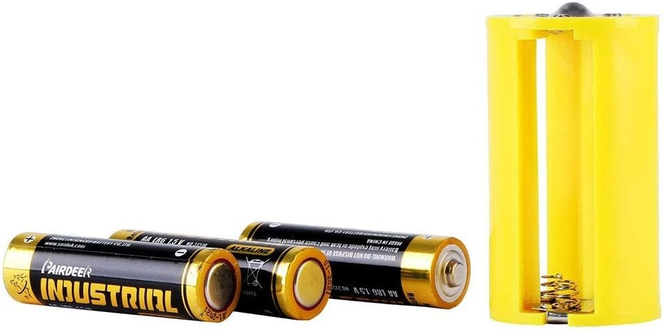 8 Pcs AA to Size D Battery Adapter Converter Cases, Parallel Yellow Plastic