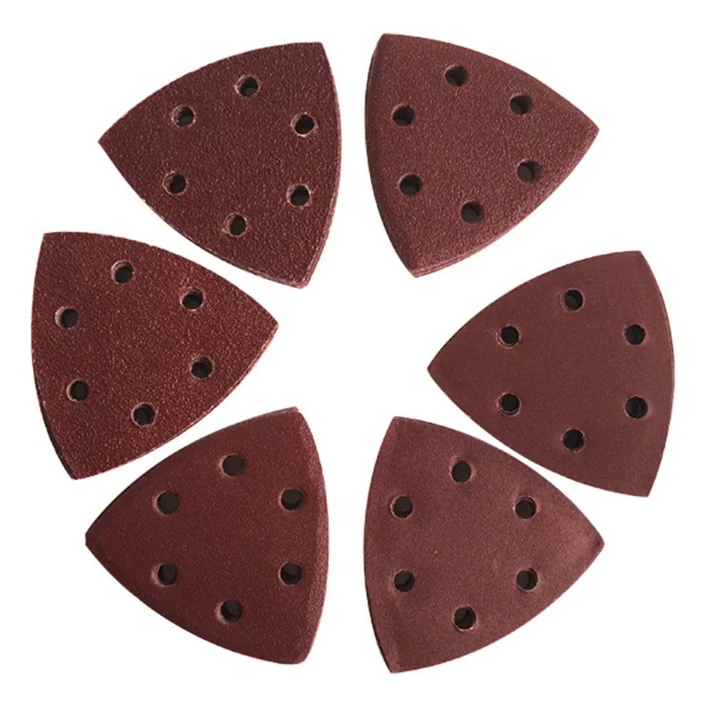 20pcs Sandpaper Triangular Sanding Discs Hook And Loop Aluminum Oxide Pads 90mm