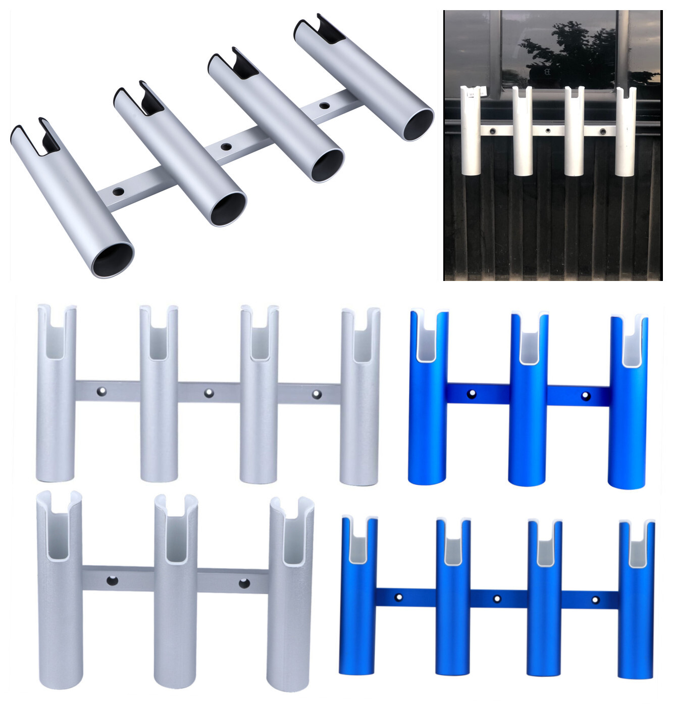 Multi-Aluminum Boat Rod Holder for Fishing 3/4 Tubes Link Rod Pod Exclusive