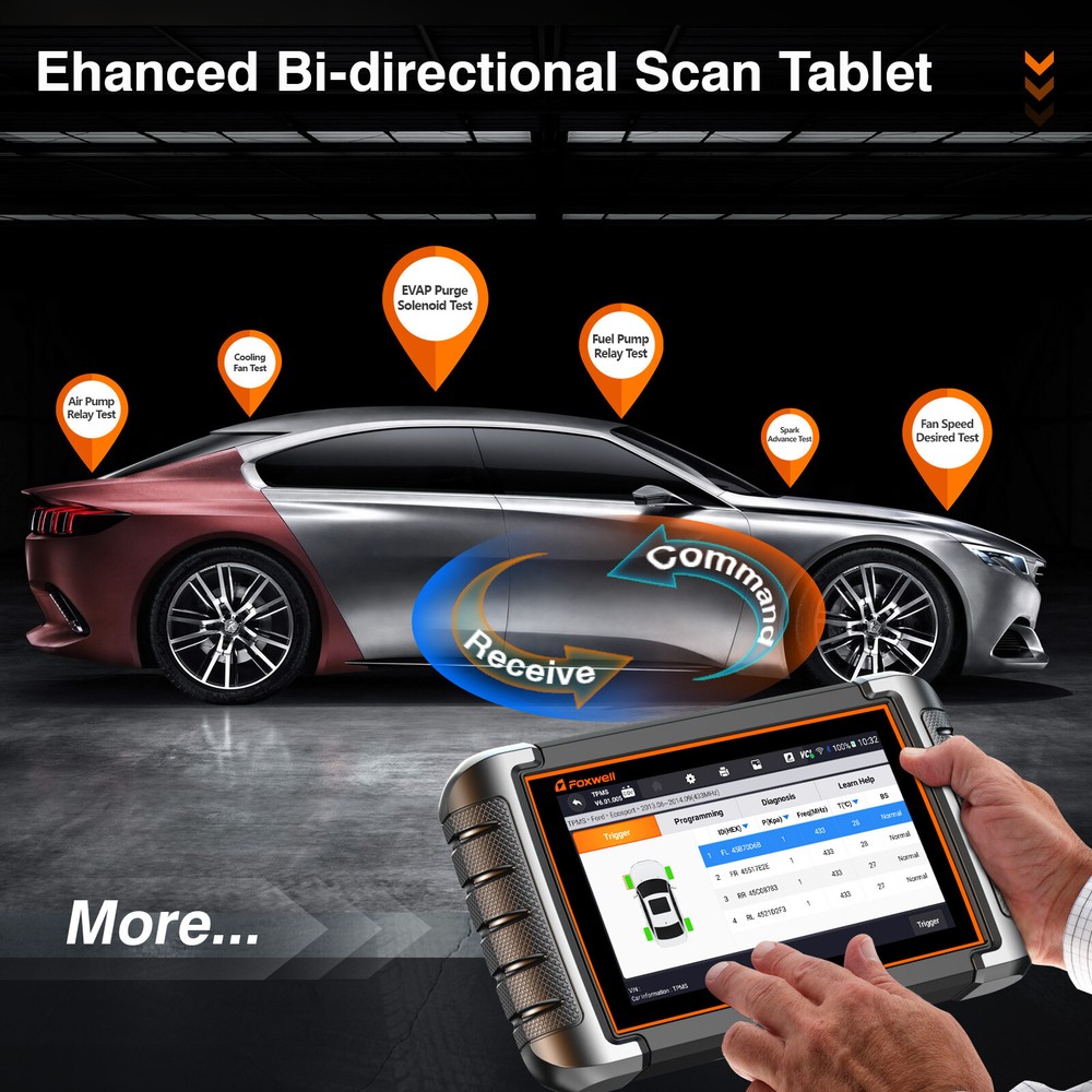 Foxwell NT809 Bidirectional All System Diagnostic Tool EPB SAS TPMS OBD2 Scanner