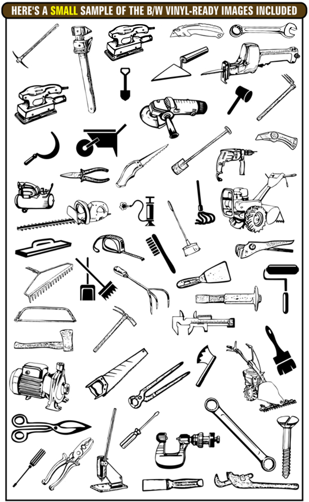TOOLS CLIPART-VINYL CUTTER PLOTTER IMAGES-EPS VECTOR CLIP ART CD