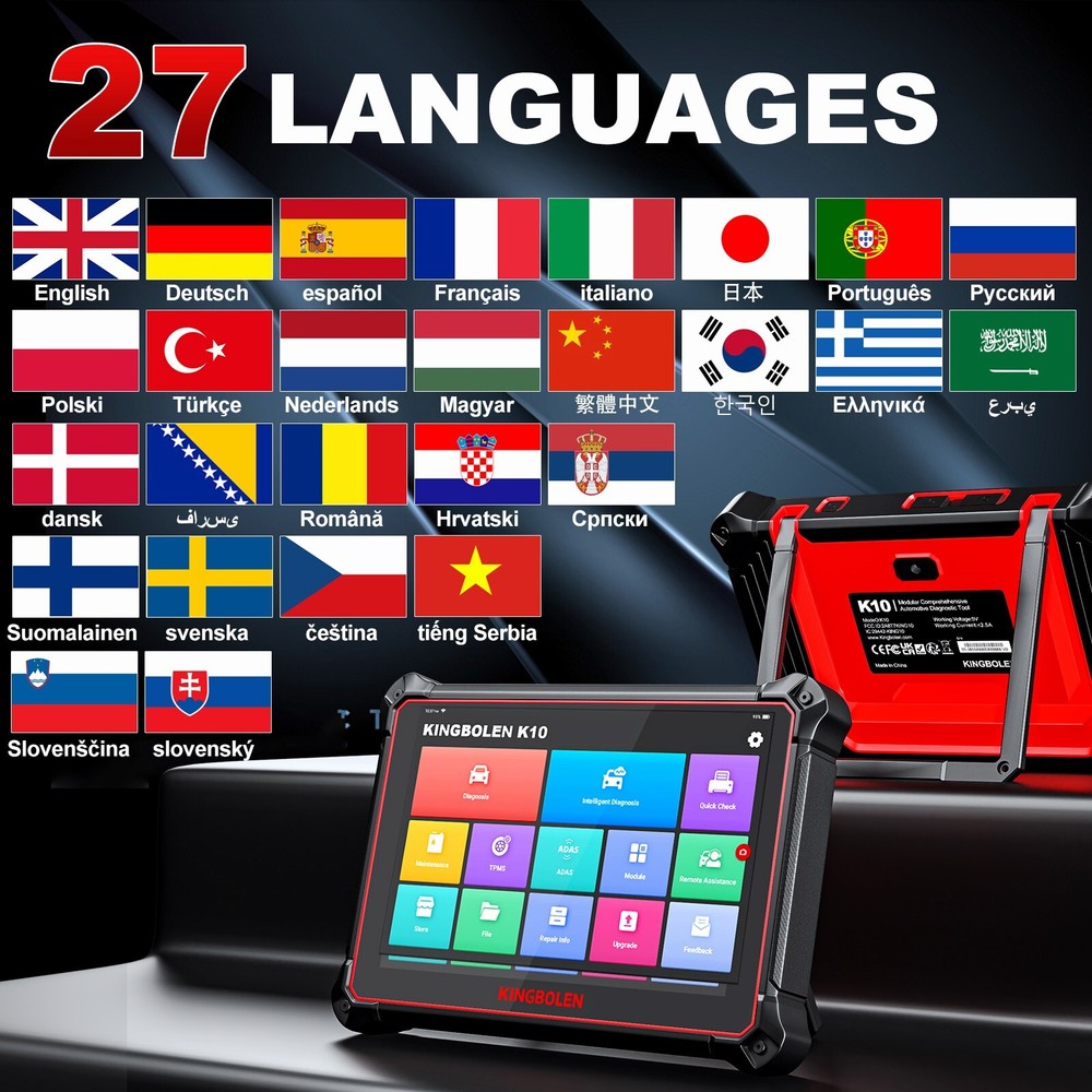Kingbolen K10 PRO 5 V+ Bidirectional Key Coding OBD2 Scanner Car Diagnostic Tool
