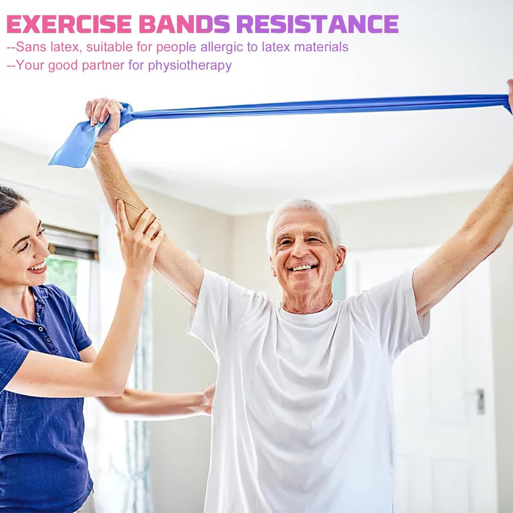 Resistance Bands Set, 5 Pcs Exercise Bands Long 150cm Workout
