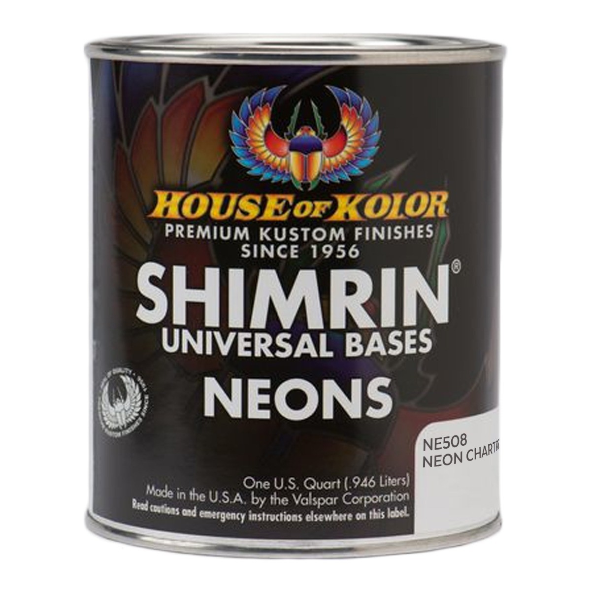 House of Kolor NE508-Q01 Shimrin Chartreuse Neon Basecoat Paint Quart