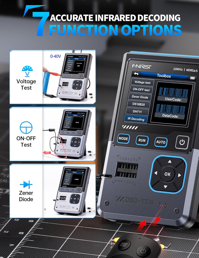 DSO-TC4 Handheld Oscilloscope, 10Mhz Bandwidth 48Msa/S Sampling Rate Transistor