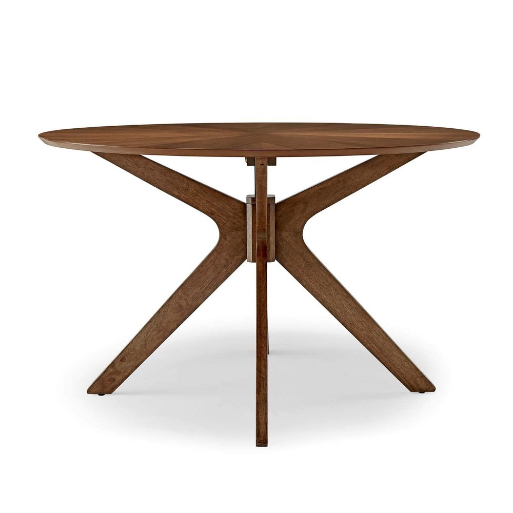 Modway Crossroads 47" Round Wood Dining Table Walnut