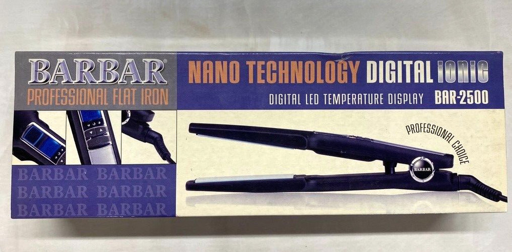 BARBAR NANO TECHNOLOGY DIGITAL IONIC FLAT IRON 1 "   BAR-2500