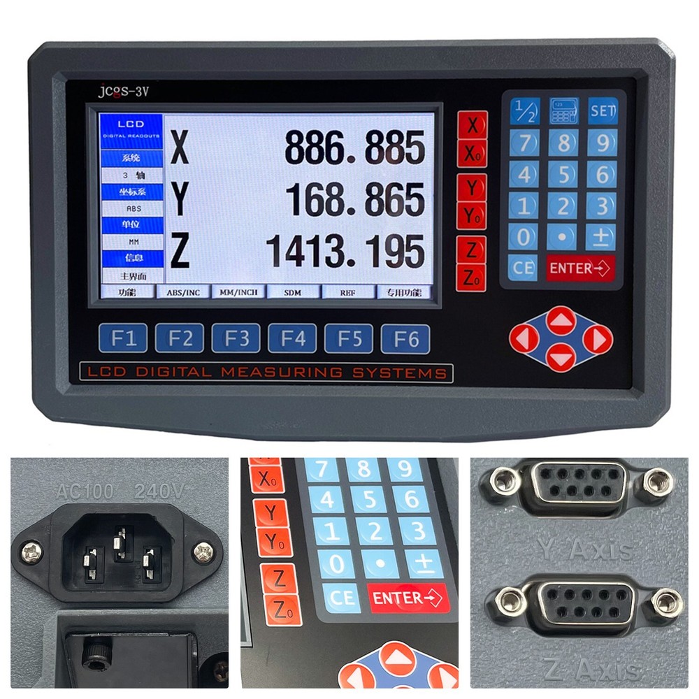 iMeshbean LCD DRO 3 Axis Digital Readout+ 5micron GCS900-3D Linear Scale Encoder