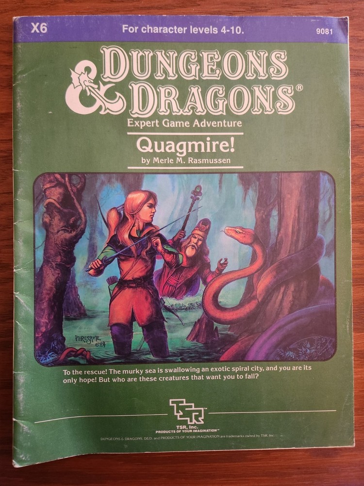 X6 Quagmire! adventure module D&D TSR Basic Dungeons Dragons BECMI 1984 EX