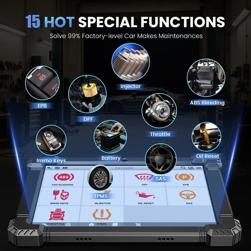 ANCEL X7 OBD2 Scanner Bluetooth Diagnostic Bidirectional ECU Coding DPF TPMS OIL