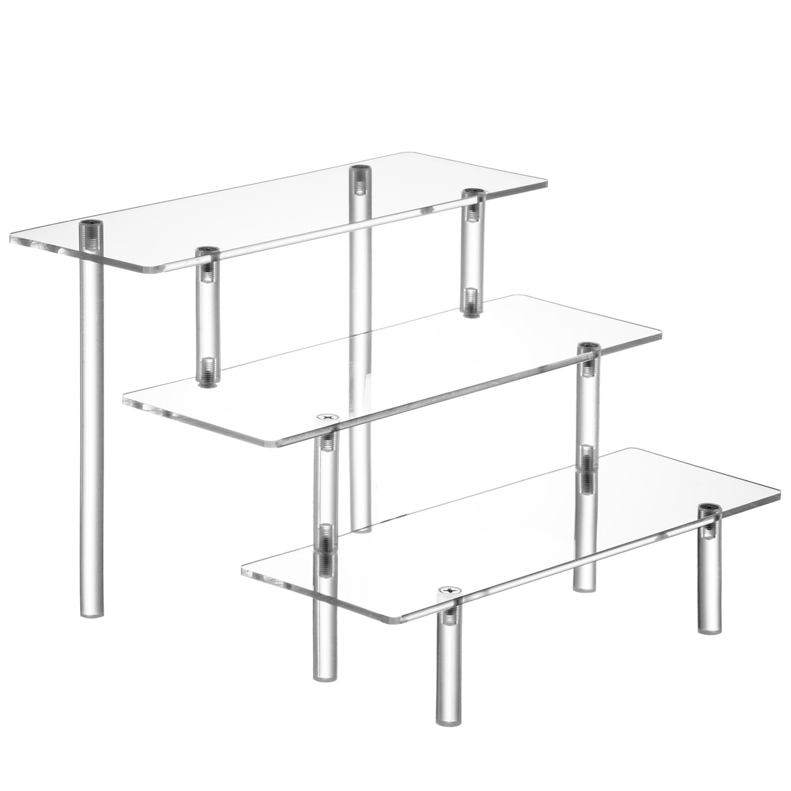 HENABLE Acrylic Display Risers, Acrylic Perfume Stand Organizer, Clear Shelf