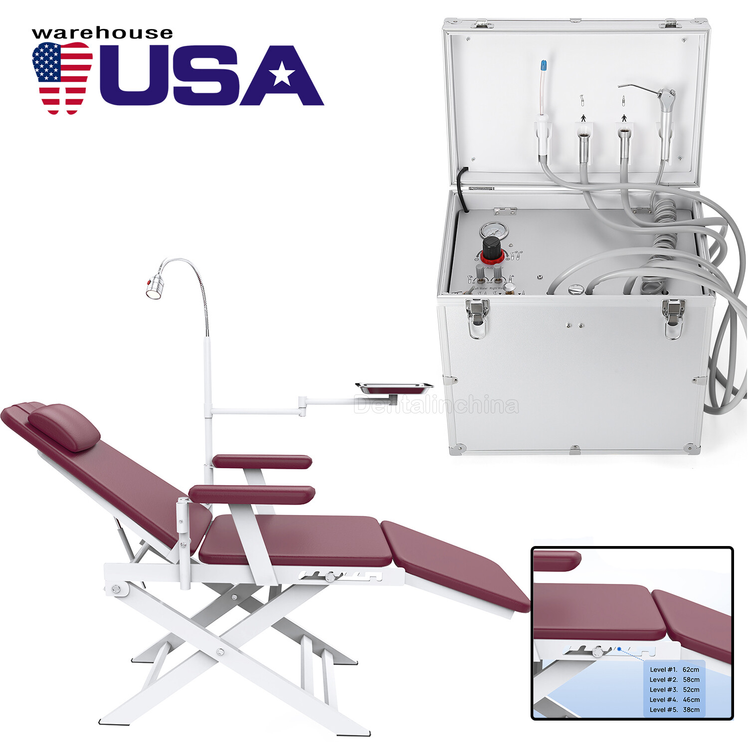 Dental Portable Mobile Delivery Unit Air Compressor/Folding Chair Turbine Unit