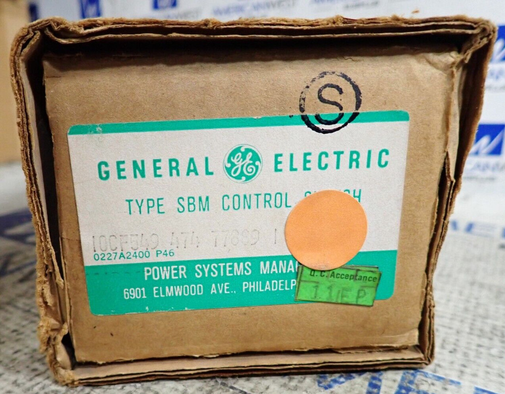 NEW - GE 10CF549 474 77889 1 Type SBM Control Switch