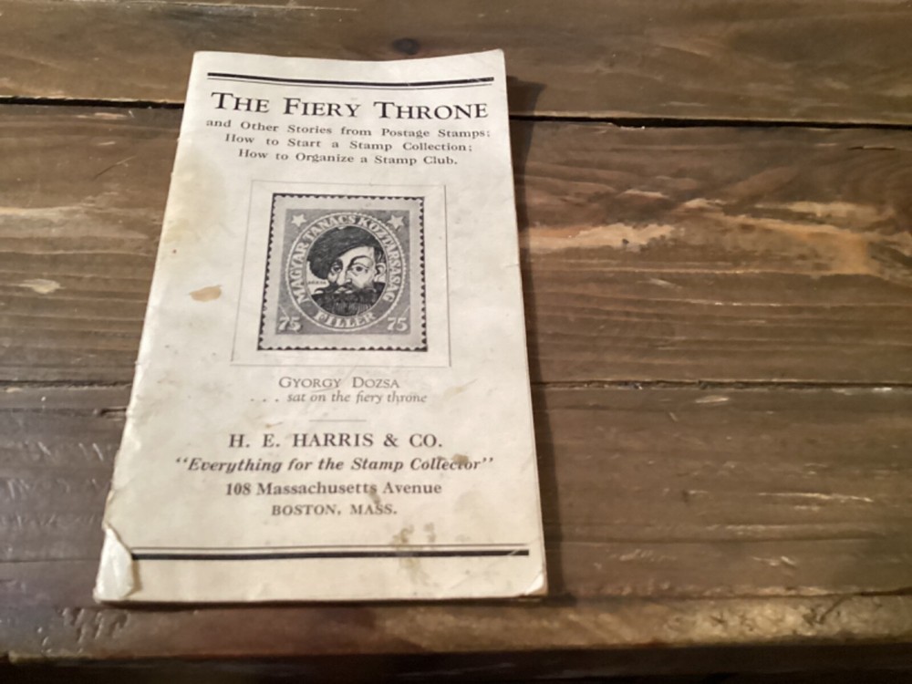 1934 H.E. Harris Stamp Collecting Booklet "The Fiery Throne"