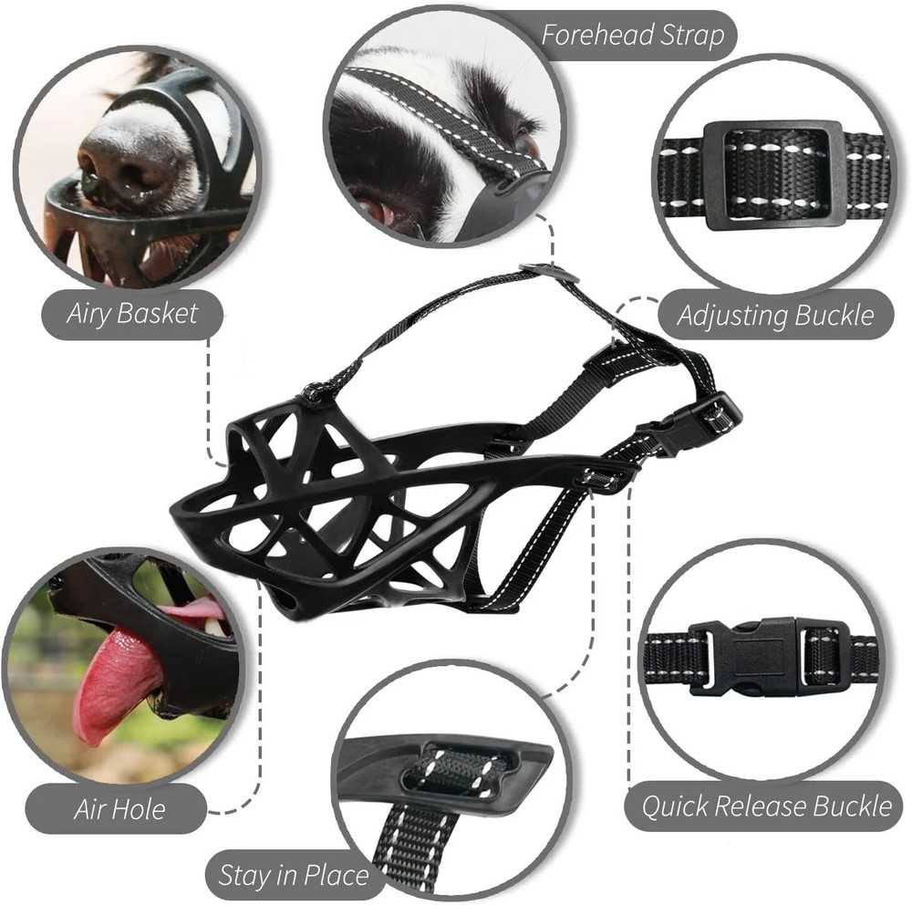 Dog Muzzle Soft Basket Muzzle for Medium Sized Dog