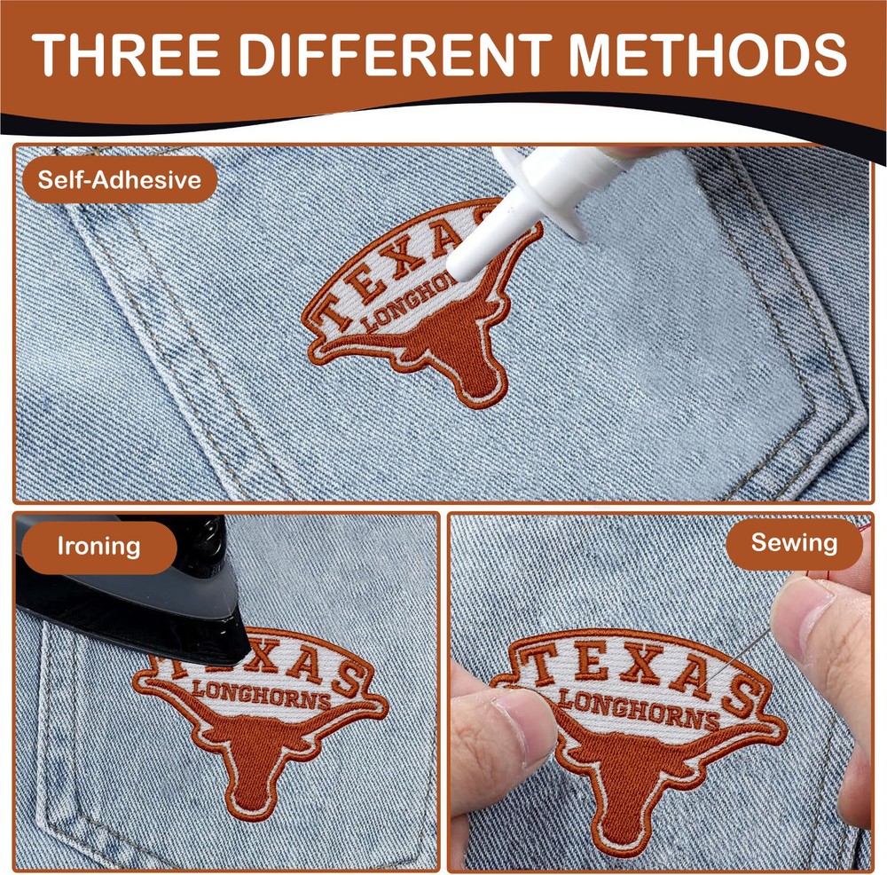 Texas Longhorns NCAA Team Logo Iron On Patch - Sew Patch - Embroidered Patch