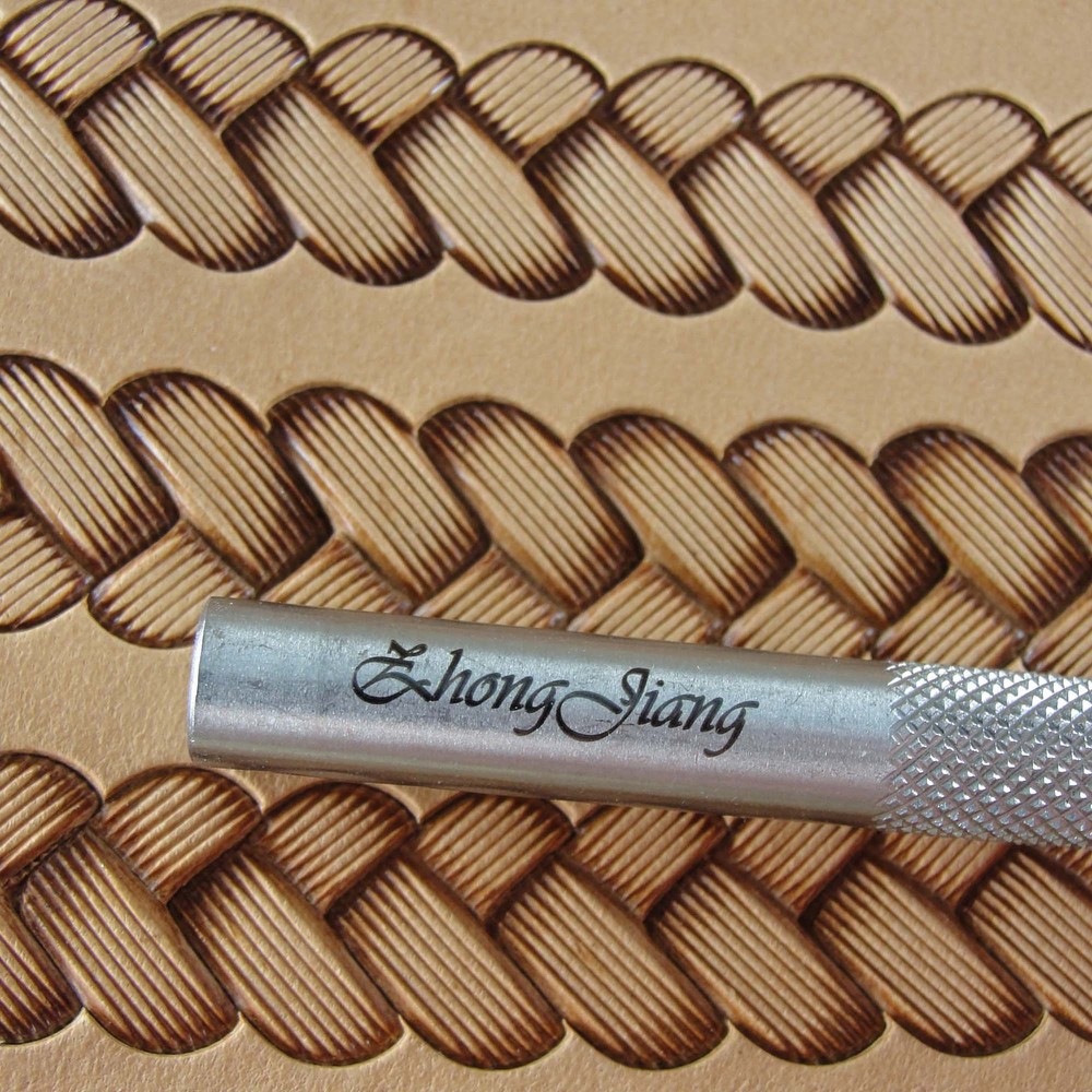 Lined Braid Border Leather Stamping Tool, Stainless Steel Leather Stamp