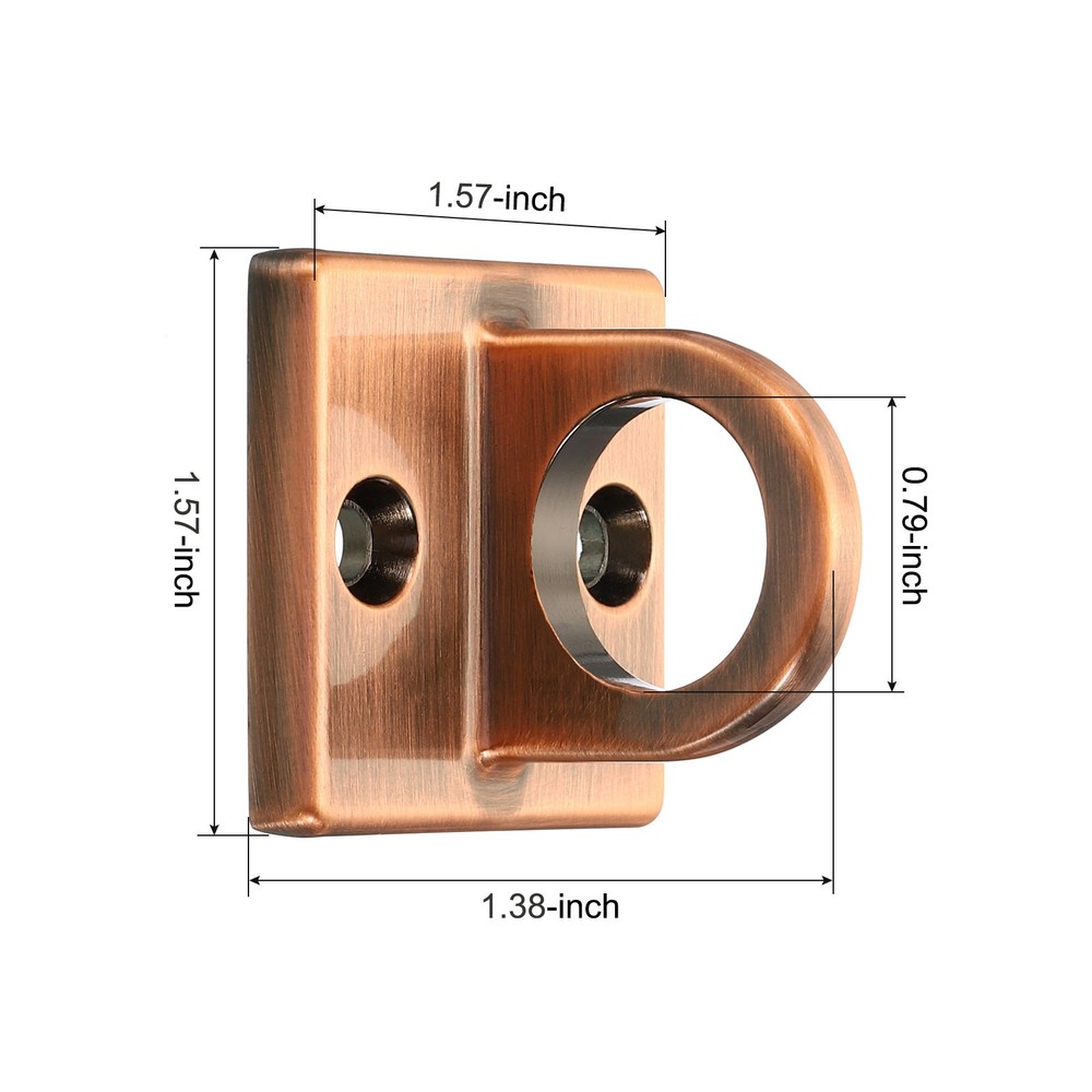 Pad Eye Plate U Hooks Metal Wall Mount Loop Screws Copper