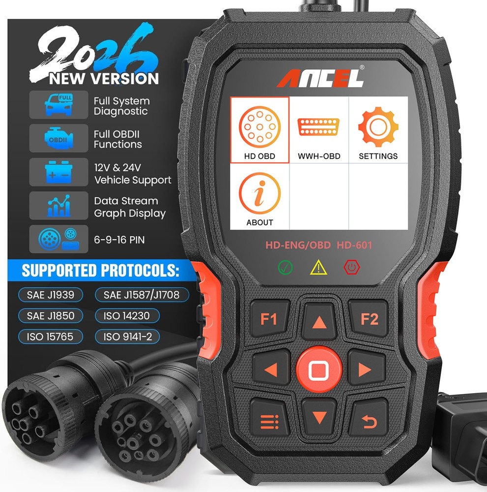 Heavy Duty Truck Scanner HD601 Diesel Diagnostic OBD2 Scan Tool & Code Reader