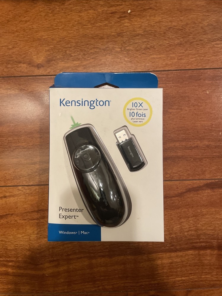 Kensington Expert Wireless Presenter with Green Laser Pointer and Cursor Control