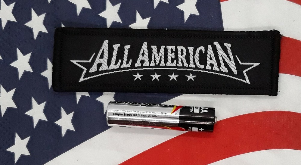 All American - Morale Patch B&W Hook & Loop Application 3"x 1"