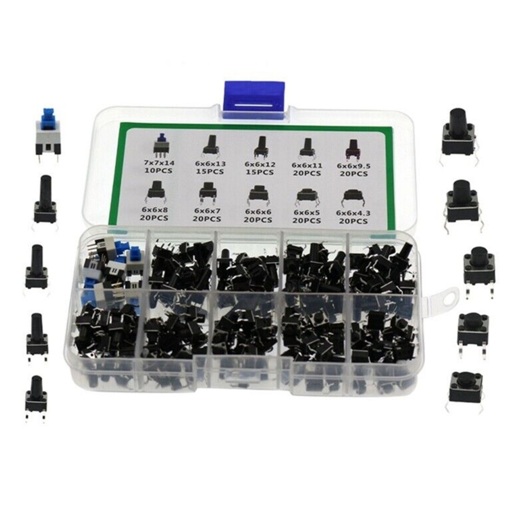 1 Box 180pcs 10 Types 6x6x Tactile Micro Momentary Touch Switch Push Button c